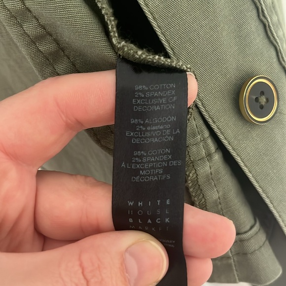 White House Black Market Green Army Style Jacket Size 4 - Picture 6 of 6